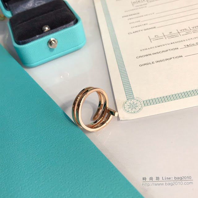 Tiffany純銀飾品 蒂芙尼女士專櫃爆款T Two戒指 Tiffany雙t925純銀戒指  zgt1590